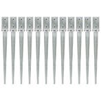 vidaXL Grondpinnen 12 st 7x7x75 cm gegalvaniseerd staal, Verzenden, Nieuw