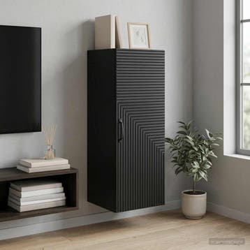 vidaXL Wandkast Zwart 33 x 34,5 x 90 cm Bewerkt hout, Verzenden, Nieuw
