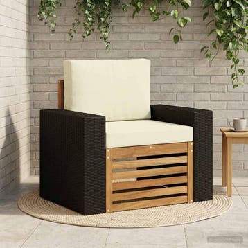 vidaXL Buiten Midden Sofa Naturel, Verzenden