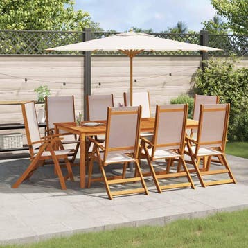 vidaXL Opklapbare stoelen, 8 stuks, van massief acaciahout, Tuin en Terras, Verzenden, Nieuw