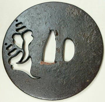 Prachtige sukashi schelpenmotief, grote tsuba - Japan - Edo