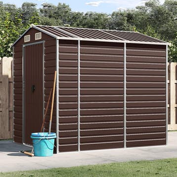 vidaXL Tuinhuis Bruin 191x215x198 cm Gegalvaniseerd Staal, Verzenden, Nieuw