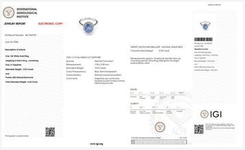 Zonder minimumprijs - Ring - 14 karaat Witgoud - 3.25ct. tw., Nieuw