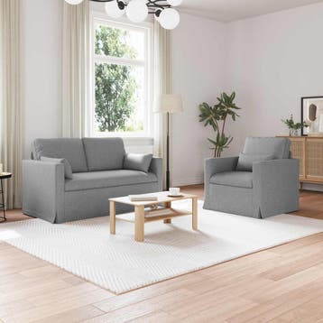 vidaXL bank / zetelstel 2 st Lichtgrijs Stof, Huis en Inrichting, Verzenden, Nieuw