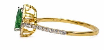 Zonder minimumprijs - Ring - 14 karaat Geel goud - 1.16ct., Handtassen en Accessoires, Ringen, Nieuw