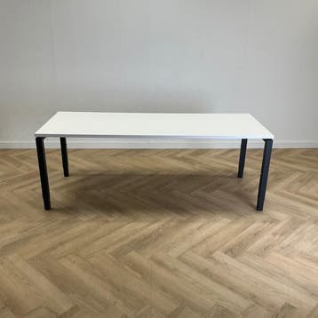 verstelbaar bureau / tafel 200x80 cm, wit - zwart