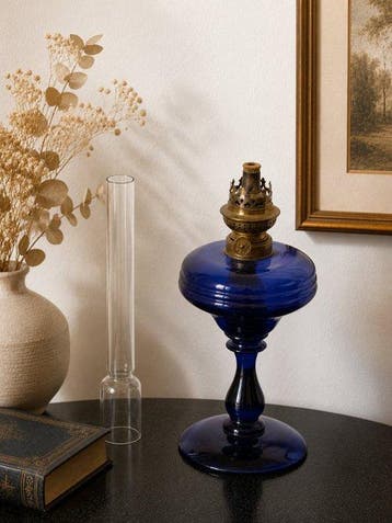 Lampe - Verre, Laiton, Verre