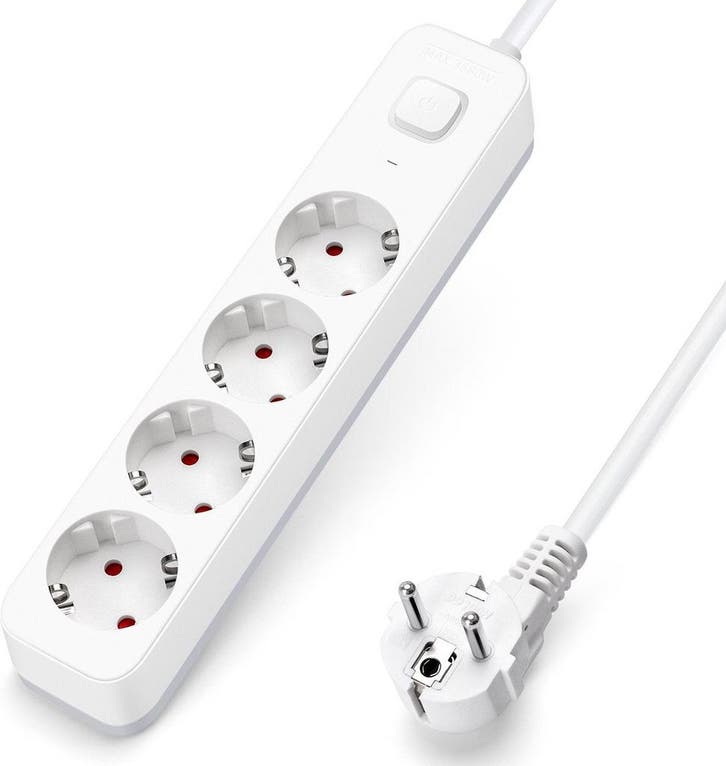 Stekkerdoos - Verlengsnoer - Verlengkabel - 3M - Wit - Aigos, Auto-onderdelen, Elektronica en Kabels, Nieuw, Verzenden