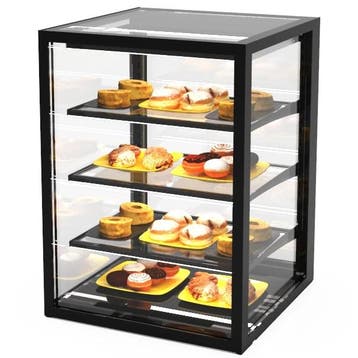 Neutrale Vitrine | INTEGRA | Zwart | 4 Niveaus |, Verzenden