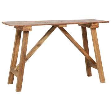 vidaXL Wandtafel 130x40x80 cm gemengd gerecycled hout, Verzenden
