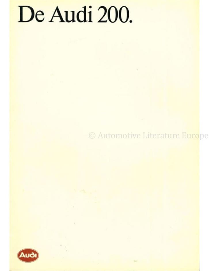 1986 AUDI 200 BROCHURE NEDERLANDS, Boeken, Auto's | Folders en Tijdschriften, Ophalen of Verzenden