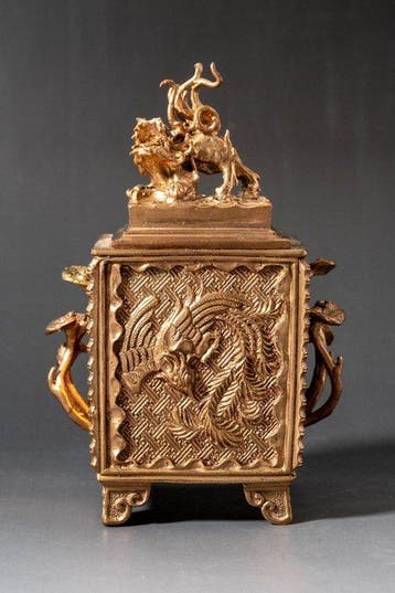 Wierookbrander met draken- en feniksmotieven - bronzen