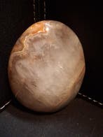 Natural Agate Palmstone - oval - 6x4 cm - crazy lace agate, Verzenden, Nieuw