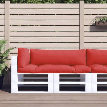 vidaXL Palletkussens 3 st stof rood, Verzenden, Nieuw