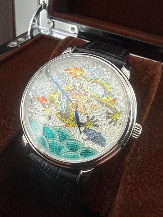 BEIJING watch - Enamel Dragon Cloisonné 999 silver based, Handtassen en Accessoires, Horloges | Heren