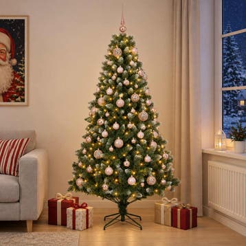 vidaXL Kunstkerstboom met Ballen 180 cm 300 LEDs Warmwit, Verzenden