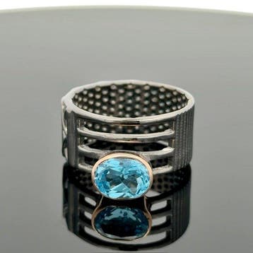 Argent - Bague - Topaze naturelle, Bijoux, Sacs & Beauté, Bagues