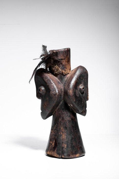 Janiforme rituele hoofd van Bwami - Lega - DR Congo, Antiek en Kunst, Kunst | Niet-Westerse kunst