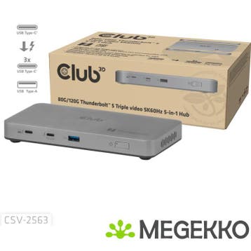 CLUB3D CSV-2563 5-1 ThunderboltTM 5 Hub Triple video 5K60Hz, Verzenden