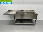 RVS Spoeltafel dubbele spoelbakken Premium-line 200 cm, Ophalen of Verzenden, Nieuw in verpakking