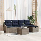 vidaXL Bankstel met kussen 5 pcs poly rattan, Tuin en Terras, Verzenden, Nieuw