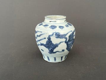 bleu et blanc - Porcelaine - Chine - Wanli (1573–1619), Antiquités & Art
