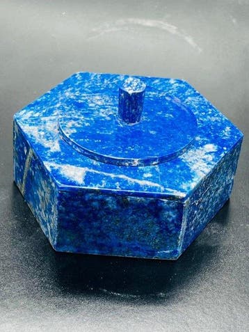 Lapis Lazuli sieradendoosje edelsteenendoos - Hoogte: 88 mm, Nieuw