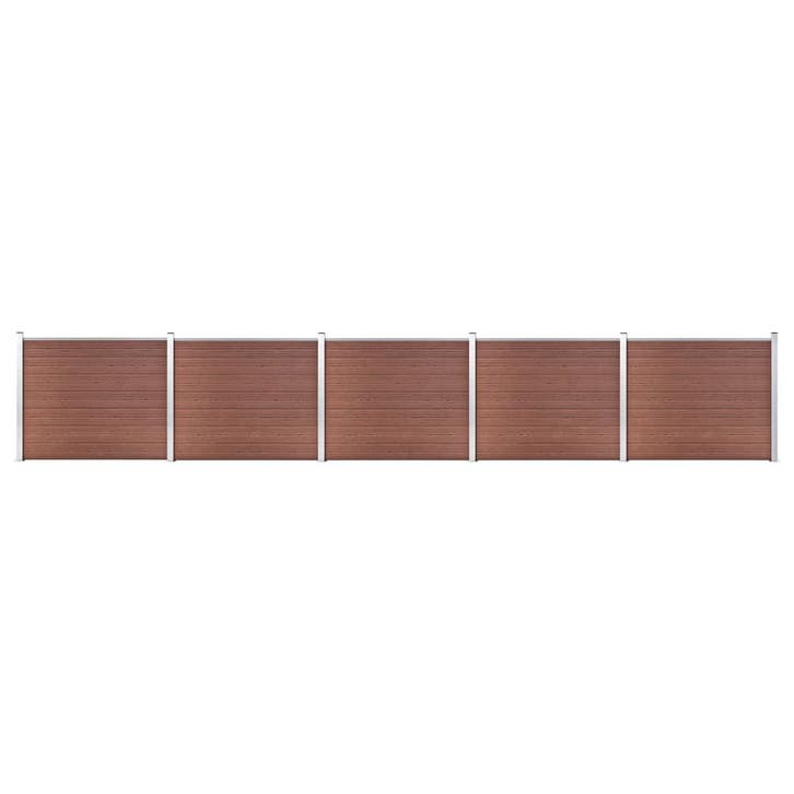 vidaXL Schuttingpanelenset 872x146 cm HKC bruin, Tuin en Terras, Tuinhekken en Hekwerk, Nieuw, Verzenden