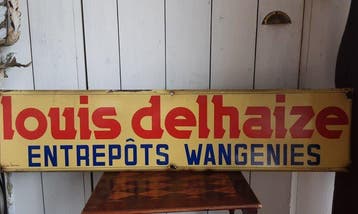 Louis Delhaize - Reclamebord - Emaille