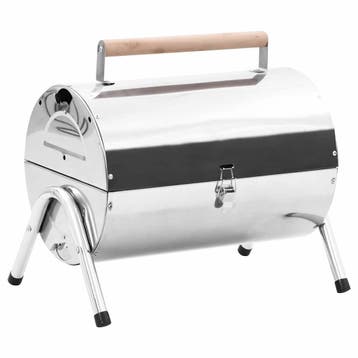 vidaXL Tafelbarbecue houtskool dubbele roosters roestvrij, Verzenden