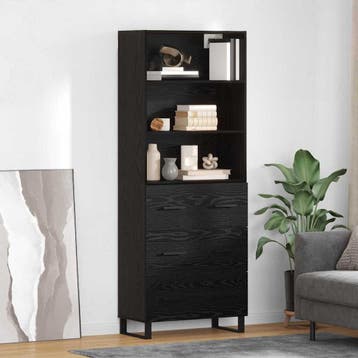 vidaXL Highboard 2 pcs Zwart Eiken 69,5 x 34 x 180 cm, Verzenden, Nieuw