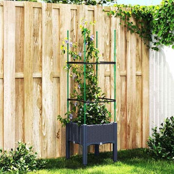 vidaXL Plantenbak met latwerk 40x40x142,5 cm polypropeen, Verzenden