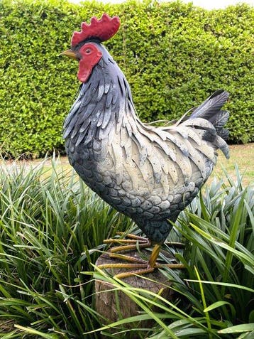 sculptuur, Schitterende hen XL - 53 cm - IJzer