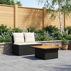 vidaXL 2 Stuk Tuin middelste sofa met opklaptafel poly, Verzenden