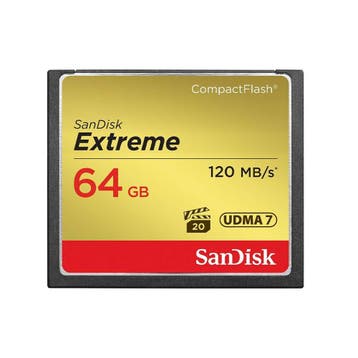 SanDisk Extreme CompactFlash 64 GB (120 MB/s) met garantie, Audio, Tv en Foto, Ophalen of Verzenden, Gebruikt