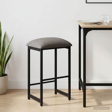vidaXL Barkruk Lichtgrijs 40 x 32 x 74 cm Bewerkt hout, Verzenden