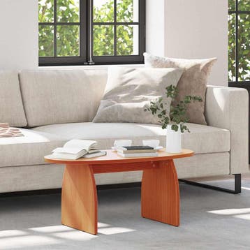vidaXL Salontafel Wasbruin 80 x 40 x 35 cm Massief, Huis en Inrichting, Verzenden, Nieuw