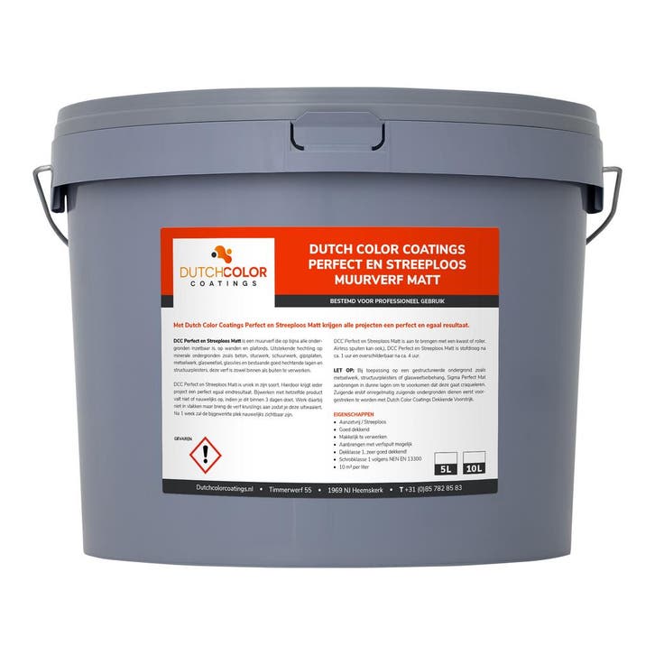 DCC Perfect en Streeploos Muurverf Matt 5L, Bricolage & Construction, Peinture, Vernis & Laque, Envoi