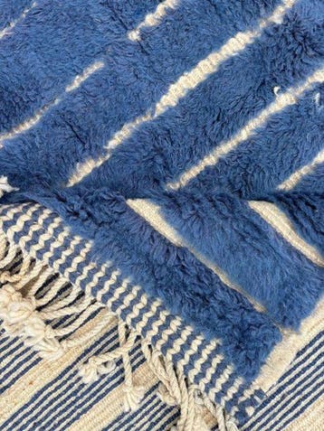Berberblauw Marokkaans Mrirt-wol tapijt 190x240 cm –, Maison & Meubles