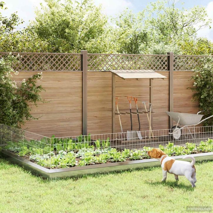vidaXL Tuinhek met palen 24 st 55 x 50 cm Gegalvaniseerd, Tuin en Terras, Tuinhekken en Hekwerk, Nieuw, Verzenden