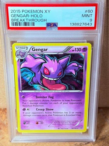 Pokémon - 1 Graded card - Gengar 60/162 Foil, Holo - PSA 9 -, Hobby en Vrije tijd, Verzamelkaartspellen | Pokémon, Nieuw
