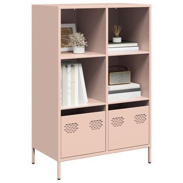 vidaXL Hoge kast 68x39x103,5 cm staal roze, Verzenden, Nieuw