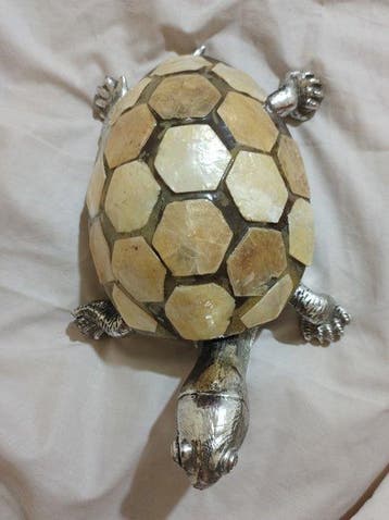 Unknown - Beeldje - Tortue métal argenté - zilverachtig