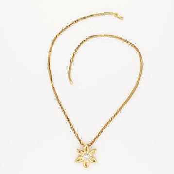 Ketting met hanger - 18 karaat Geel goud Diamant