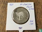 Cookeilanden 50 dollars 1991 (PROOF) Cougar and cub, Timbres & Monnaies, Monnaies | Océanie, Verzenden, Losse munt