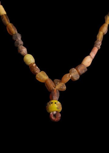 Oud-Romeins Geel Glas Kralenketting (Zonder minimumprijs)