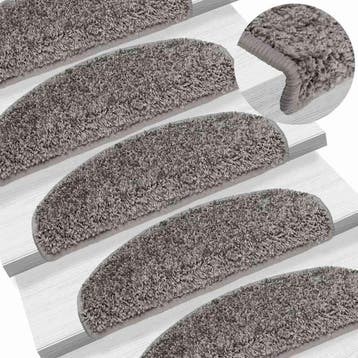 vidaXL Trapmatten 10 st 65x21x4 cm Grijs Halfrond Groot, Verzenden, Nieuw