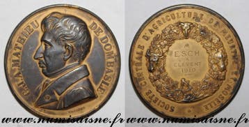 1910 France Medaille Landwirtschaft Aisne Honor Bonus Wet..., Postzegels en Munten, Penningen en Medailles, Verzenden