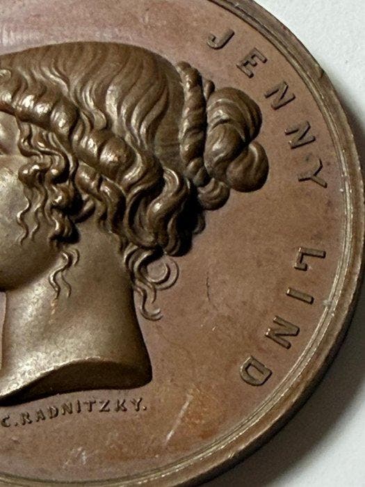 Penning - Commemorativa in Bronzo – Jenny Lind LUsignolo, Timbres & Monnaies, Monnaies | Europe | Monnaies non-euro