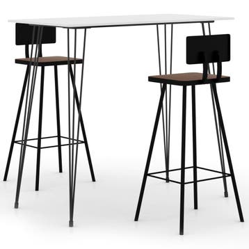 vidaXL 3-delige Barset wit, Huis en Inrichting, Verzenden, Nieuw